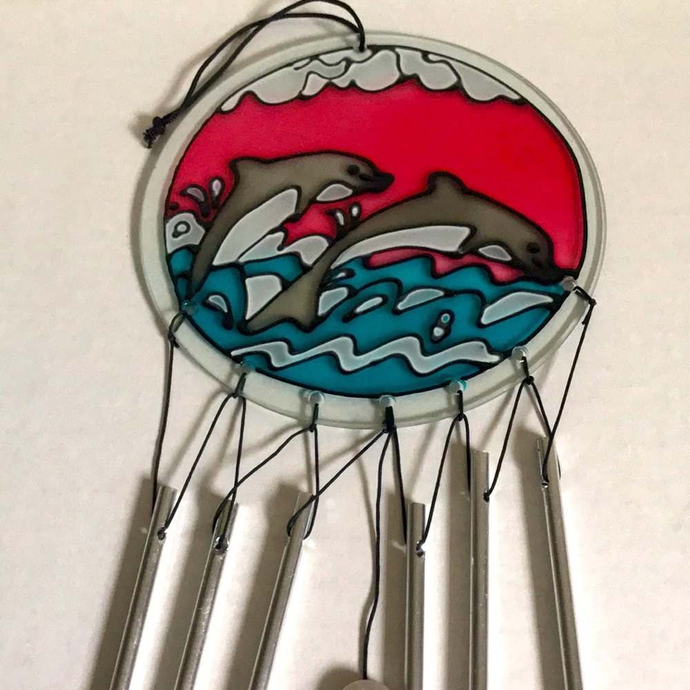 Dolphin Stained Glass Wind Chimes